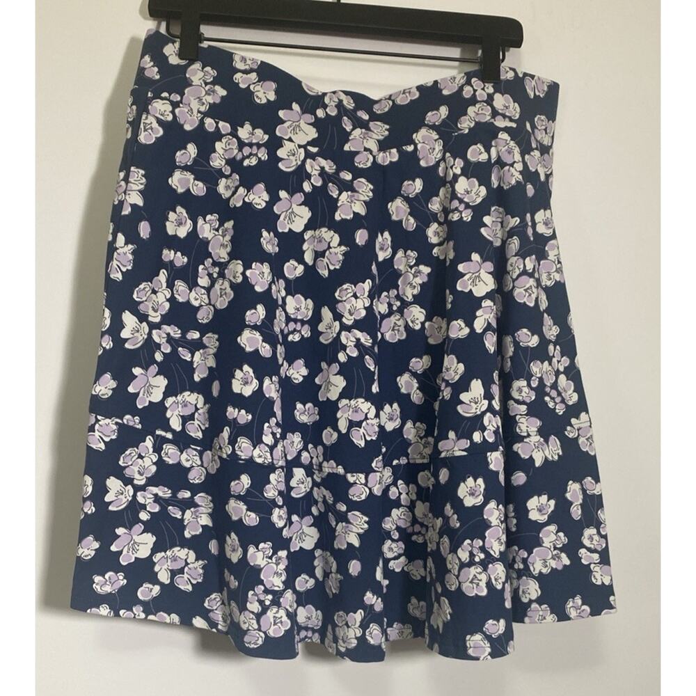 Pact Navy Blue Floral Mini Skirt